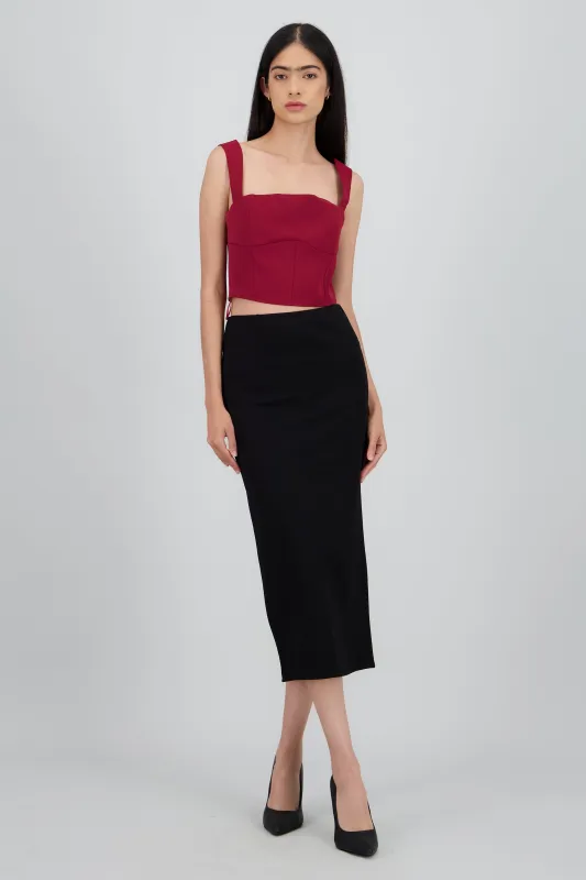 Falda midi corte trasero sold by Shasa