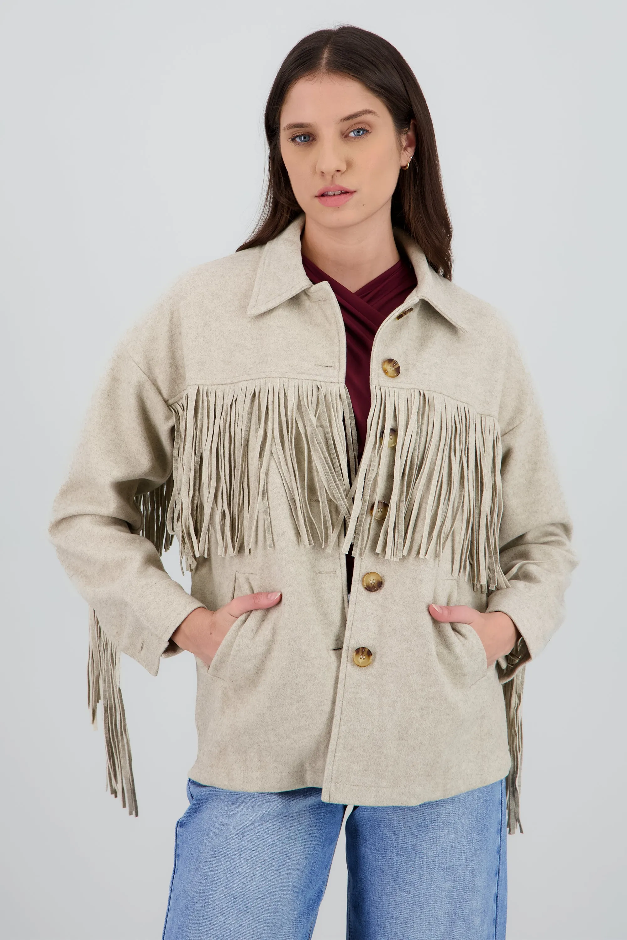 CHAMARRA DETALLE FRINGE sold by Shasa