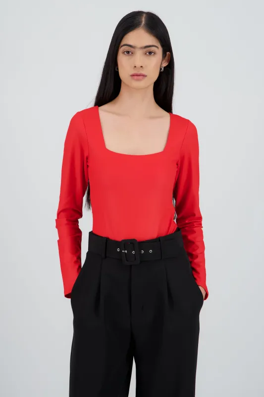 Bodysuit escote cuadrado manga larga sold by Shasa