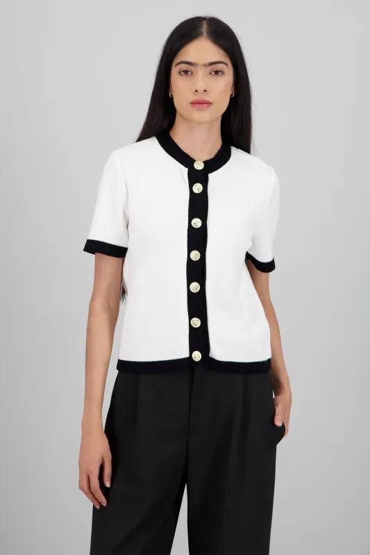 Knit cardigan detalle botones contraste sold by Shasa