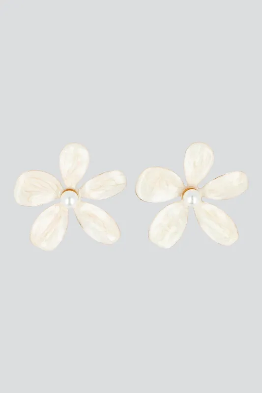 ARETES FLORES METAL ESMALTADO sold by Shasa