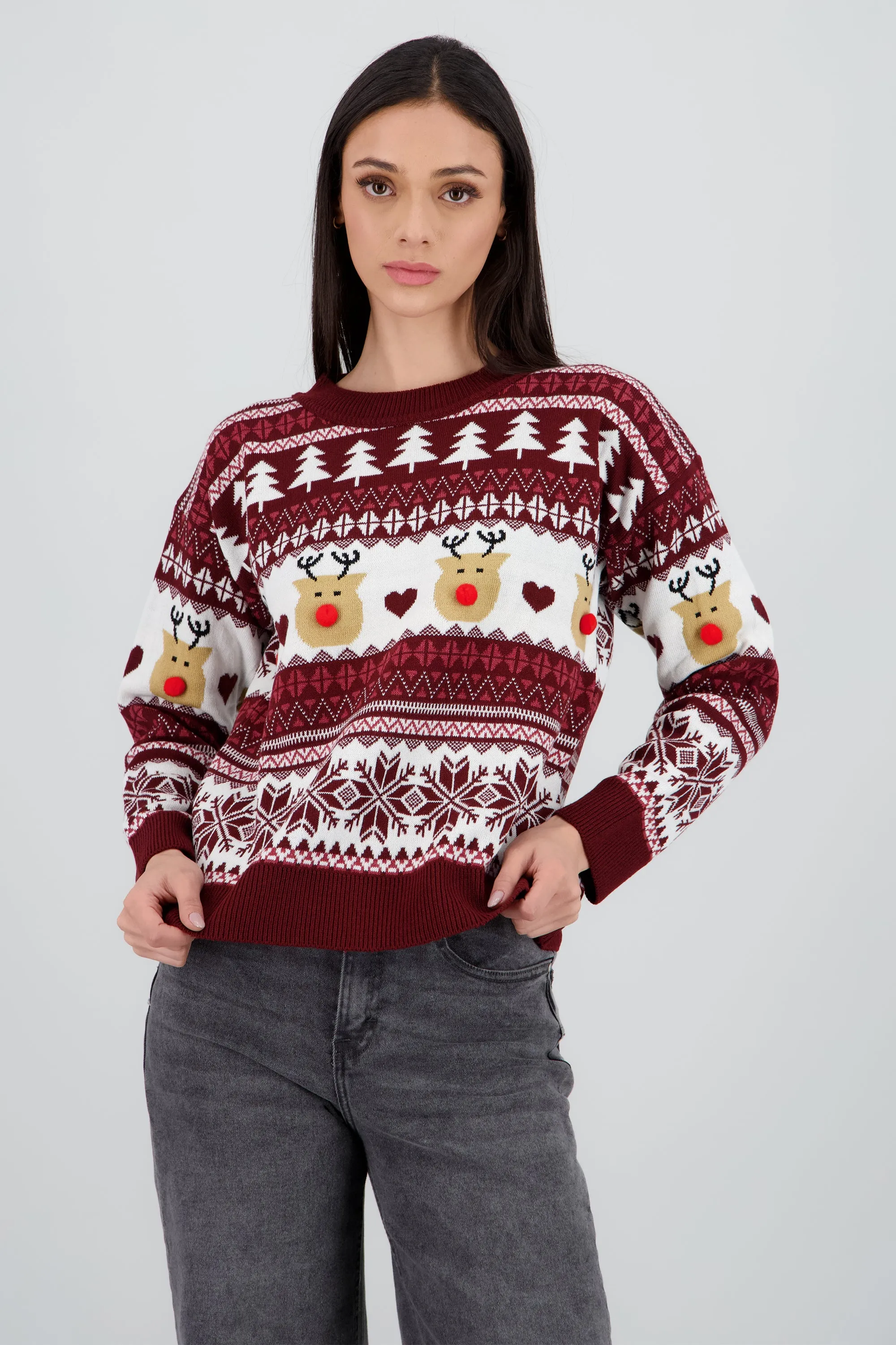 Suéter navideño reno nariz pompón sold by Shasa product image thumbnail 2