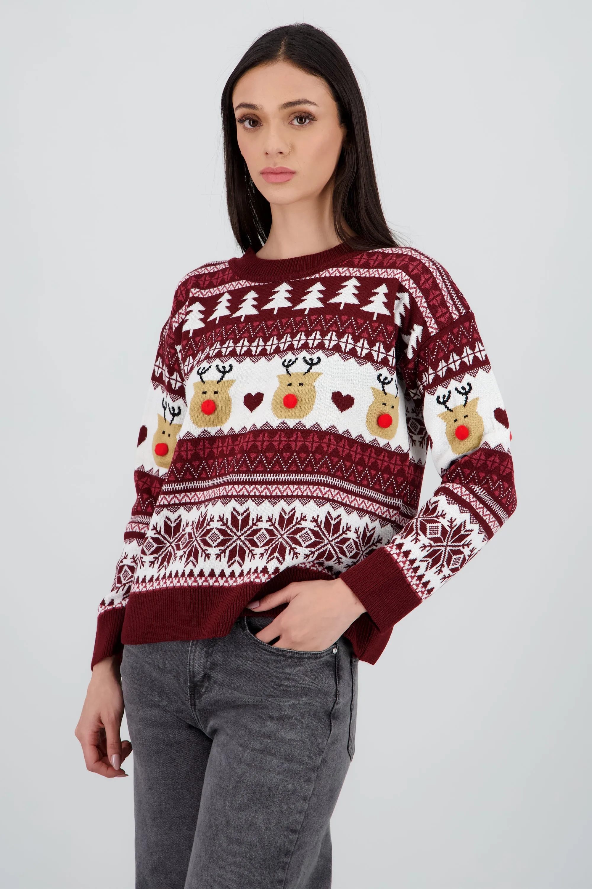 Suéter navideño reno nariz pompón sold by Shasa product image thumbnail 3