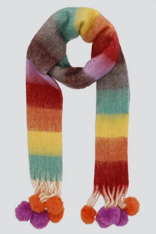 Bufanda colorida flcos pompones sold by Shasa