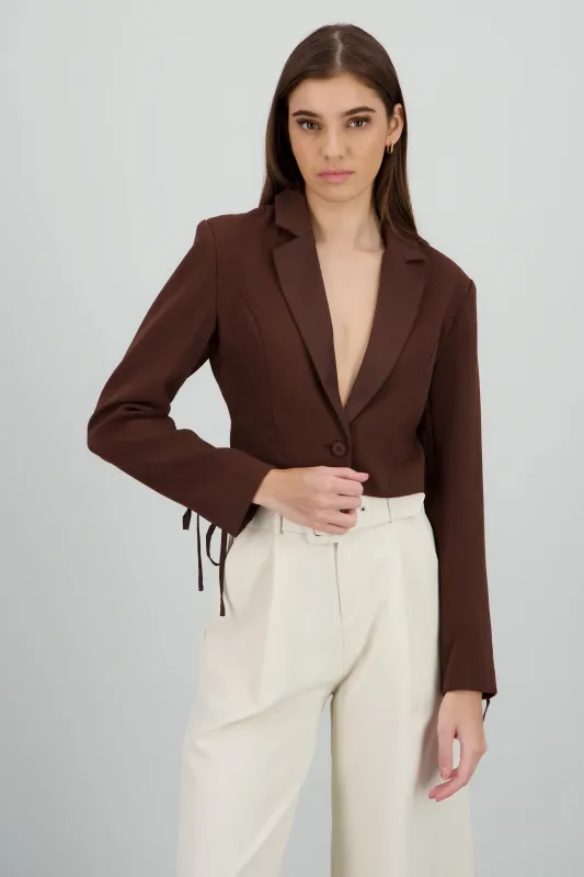 Saco crop detalle satin sold by Shasa
