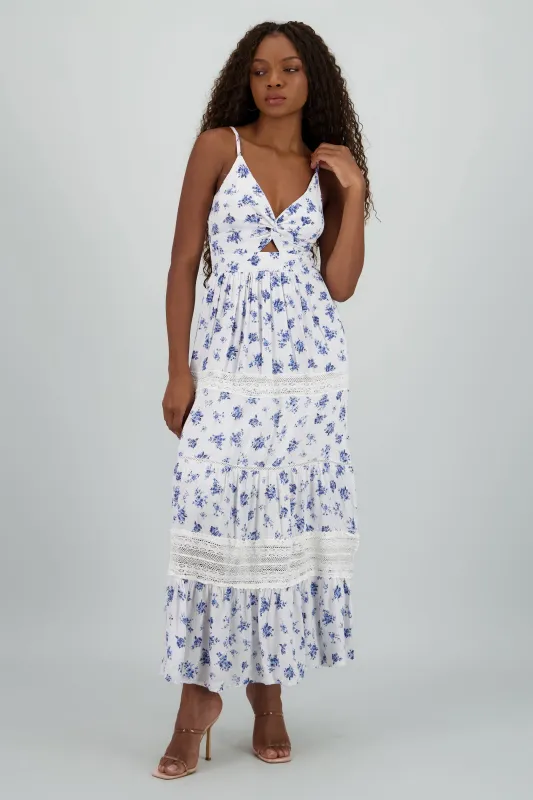 Vestido maxi tirantes estampado flores sold by Shasa