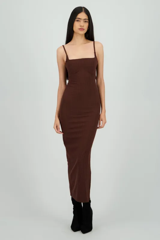 Vestido maxi textura sold by Shasa