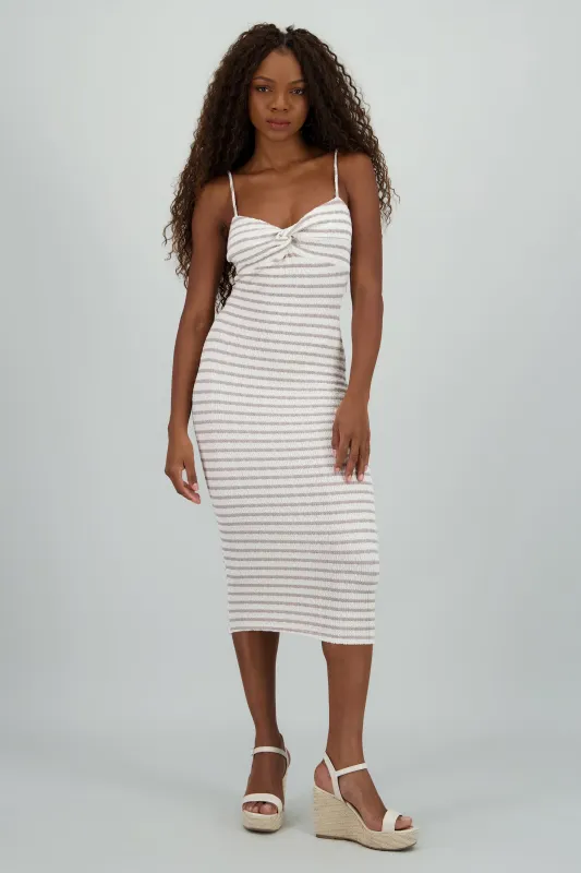 Vestido midi estampado rayas textura sold by Shasa