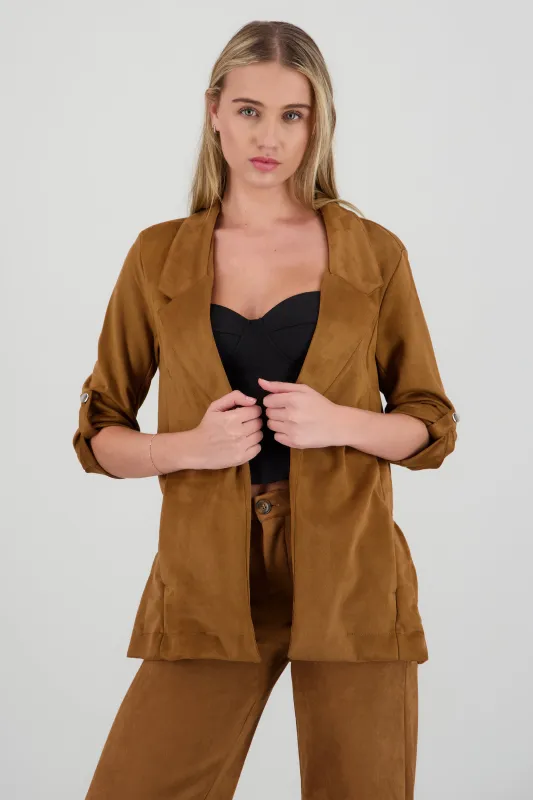 Blazer detalle solapa suede sold by Shasa