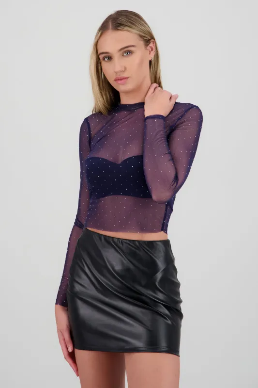 Top brillos transparente made by Shasa