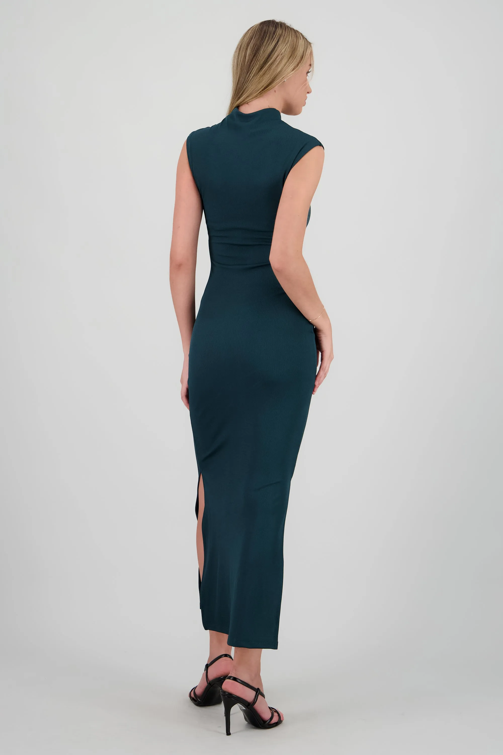 Vestido maxi rib manga corta con abertura Hypsters sold by Shasa product image thumbnail 4