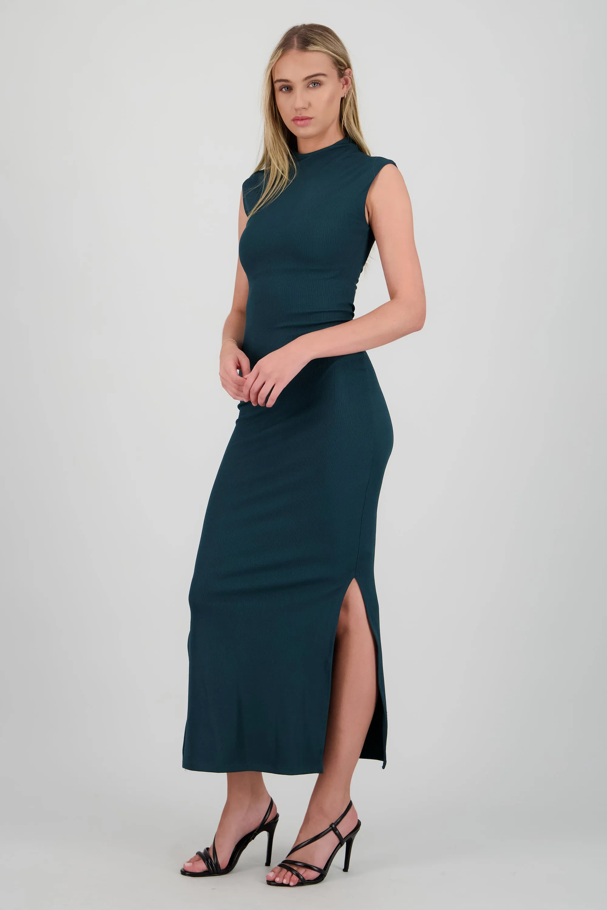 Vestido maxi rib manga corta con abertura Hypsters sold by Shasa product image thumbnail 3