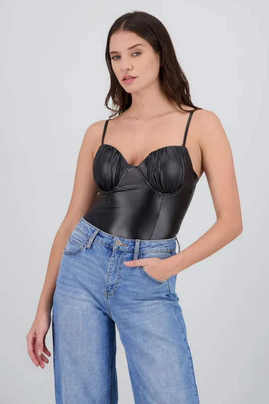 Bodysuit plisado copas sold by Shasa