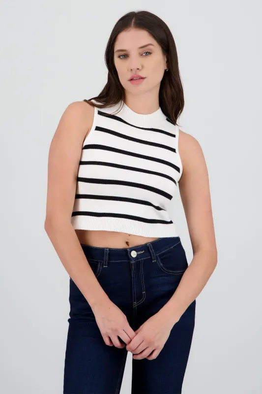 Top crop rayas cuello alto sold by Shasa