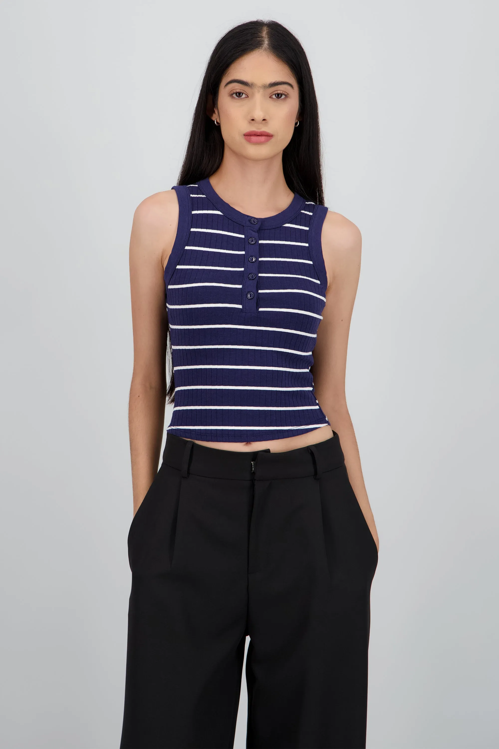 Tank top rayas rib sold by Shasa