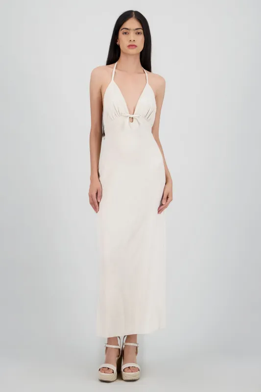Vestido maxi halter escote espalda sold by Shasa