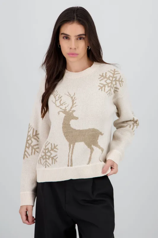 Sueter navideño reno con copos sold by Shasa