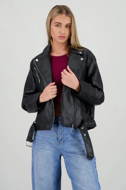 Biker oversize con herrajes contraste sold by Shasa