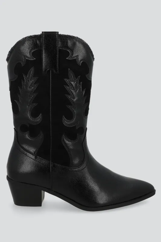 Bota vaquera pu y gamuza sold by Shasa