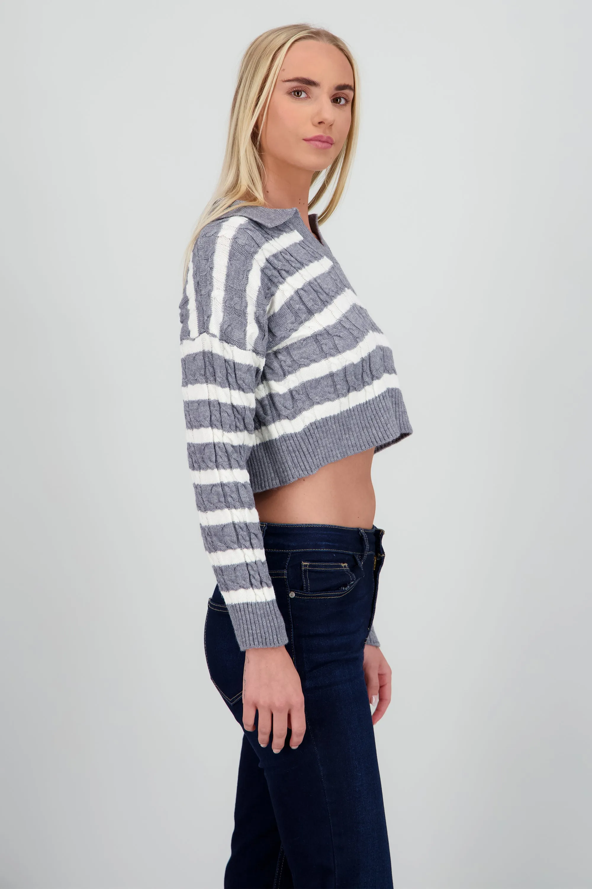 Sueter tipo polo rayas contraste sold by Shasa product image thumbnail 3