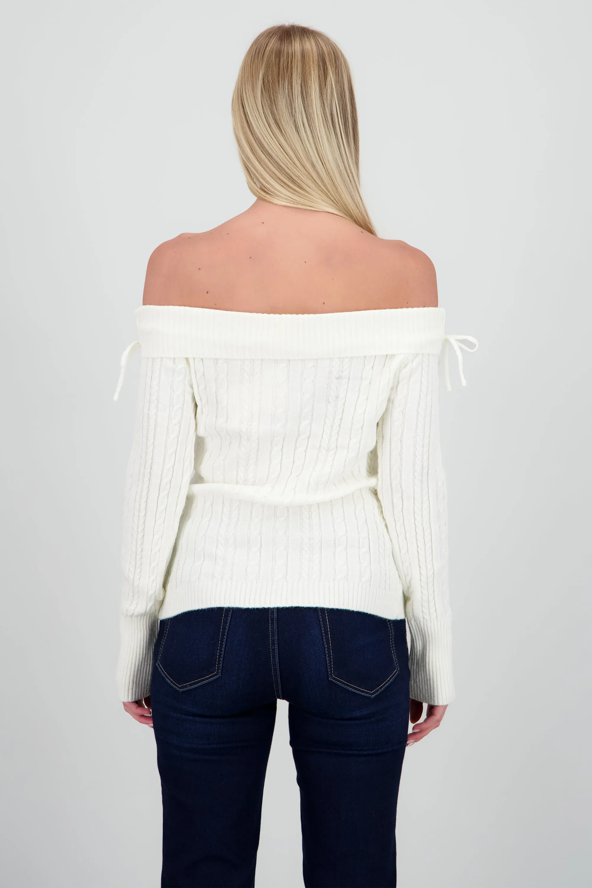 Suetere sin hombros trenzado con amarre moños sold by Shasa product image thumbnail 4