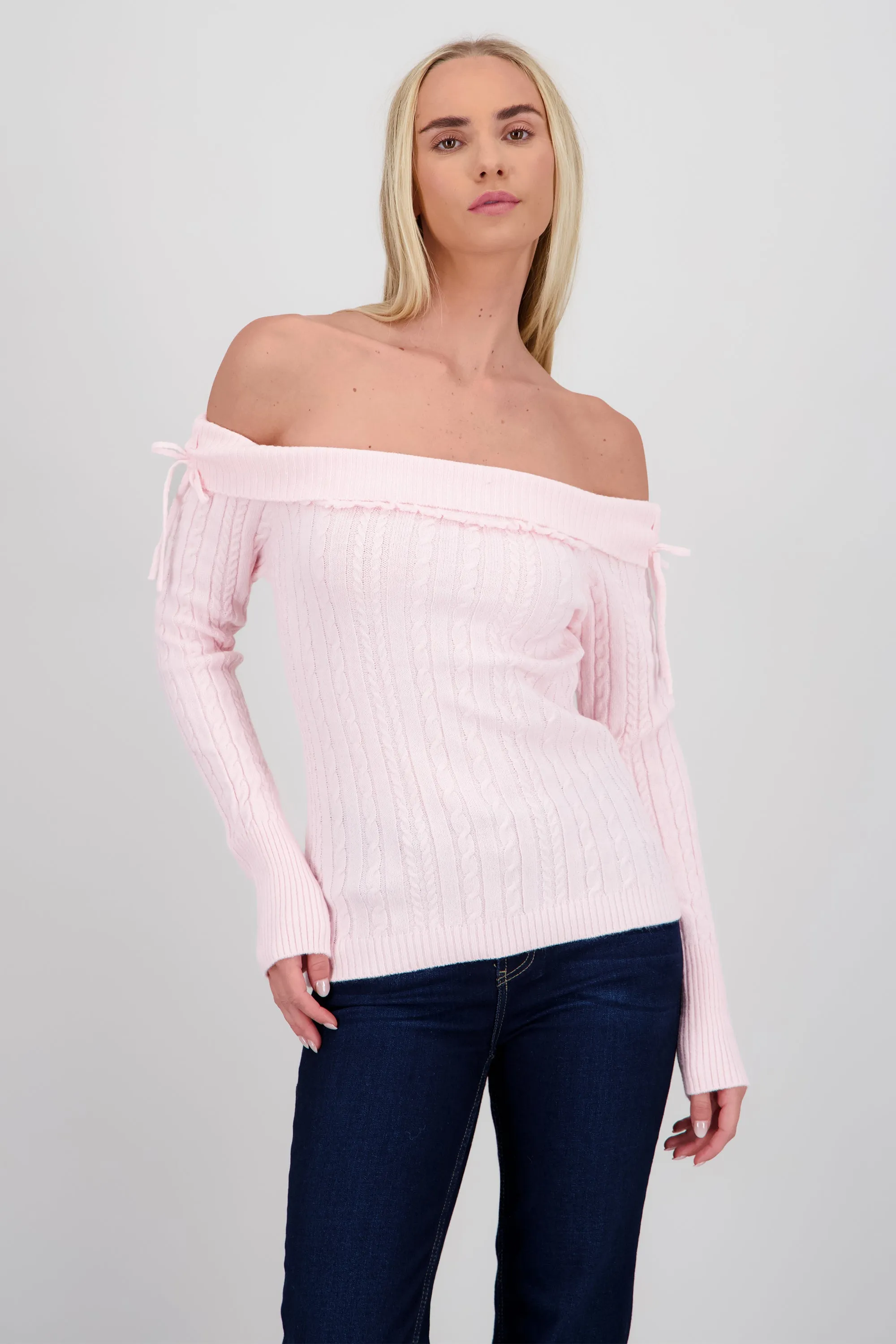 Suetere sin hombros trenzado con amarre moños sold by Shasa product image thumbnail 2