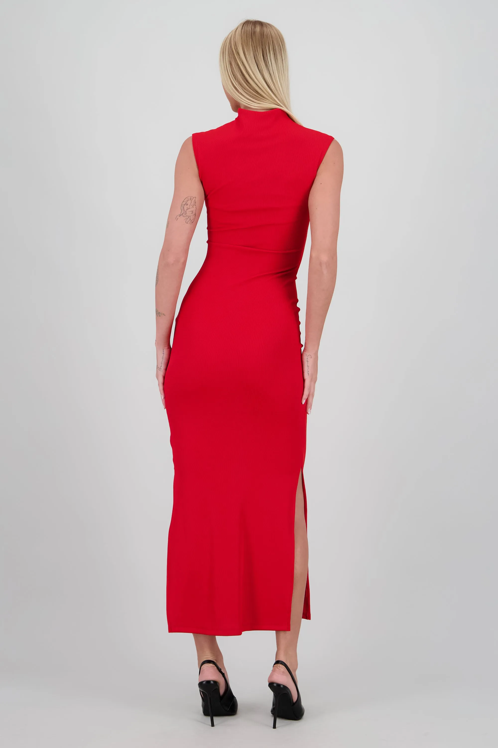 Vestido maxi rib manga corta con abertura Hypsters sold by Shasa product image thumbnail 4