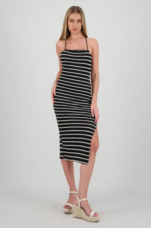 Vestido midi lineas textura sold by Shasa