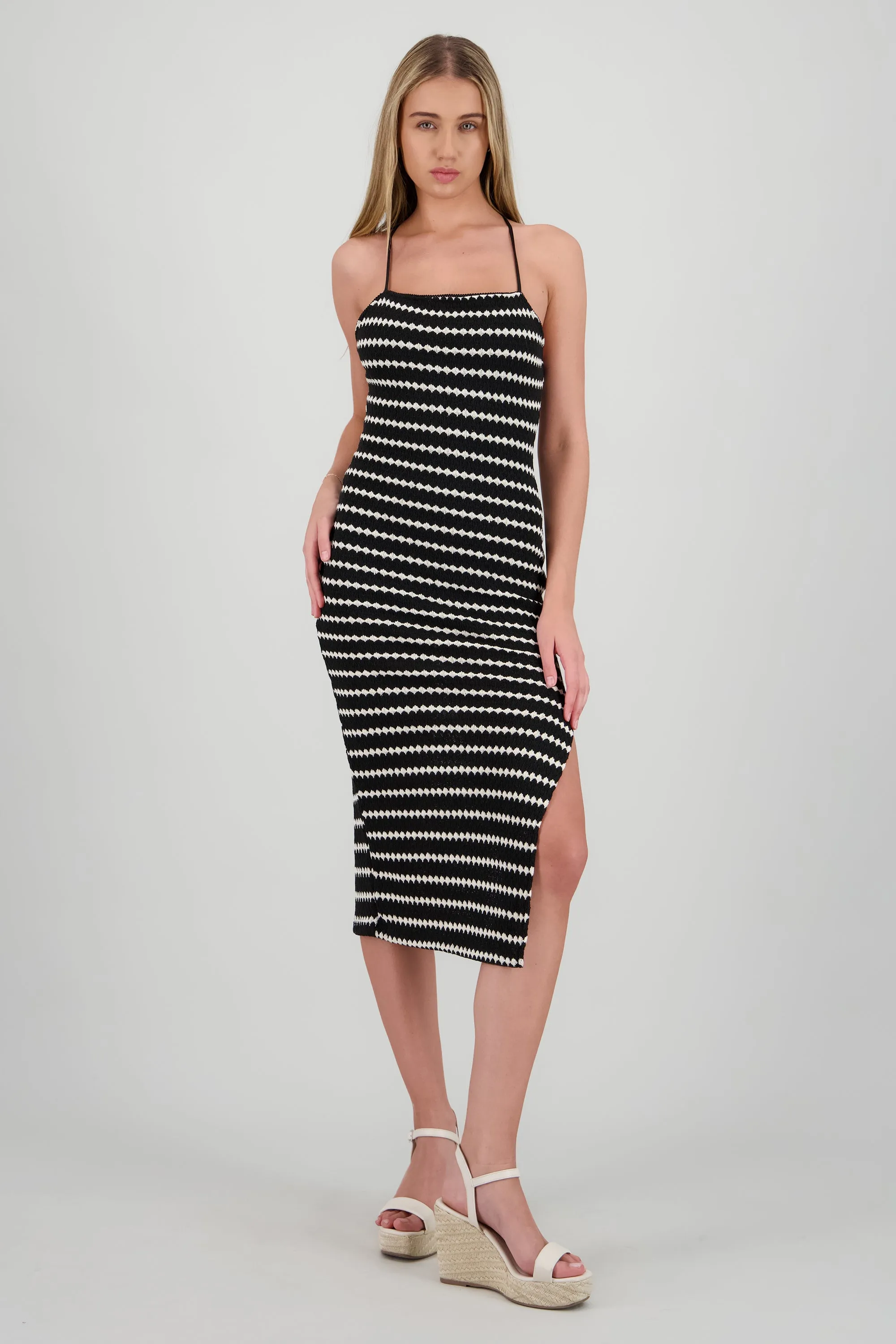 Vestido midi lineas textura sold by Shasa