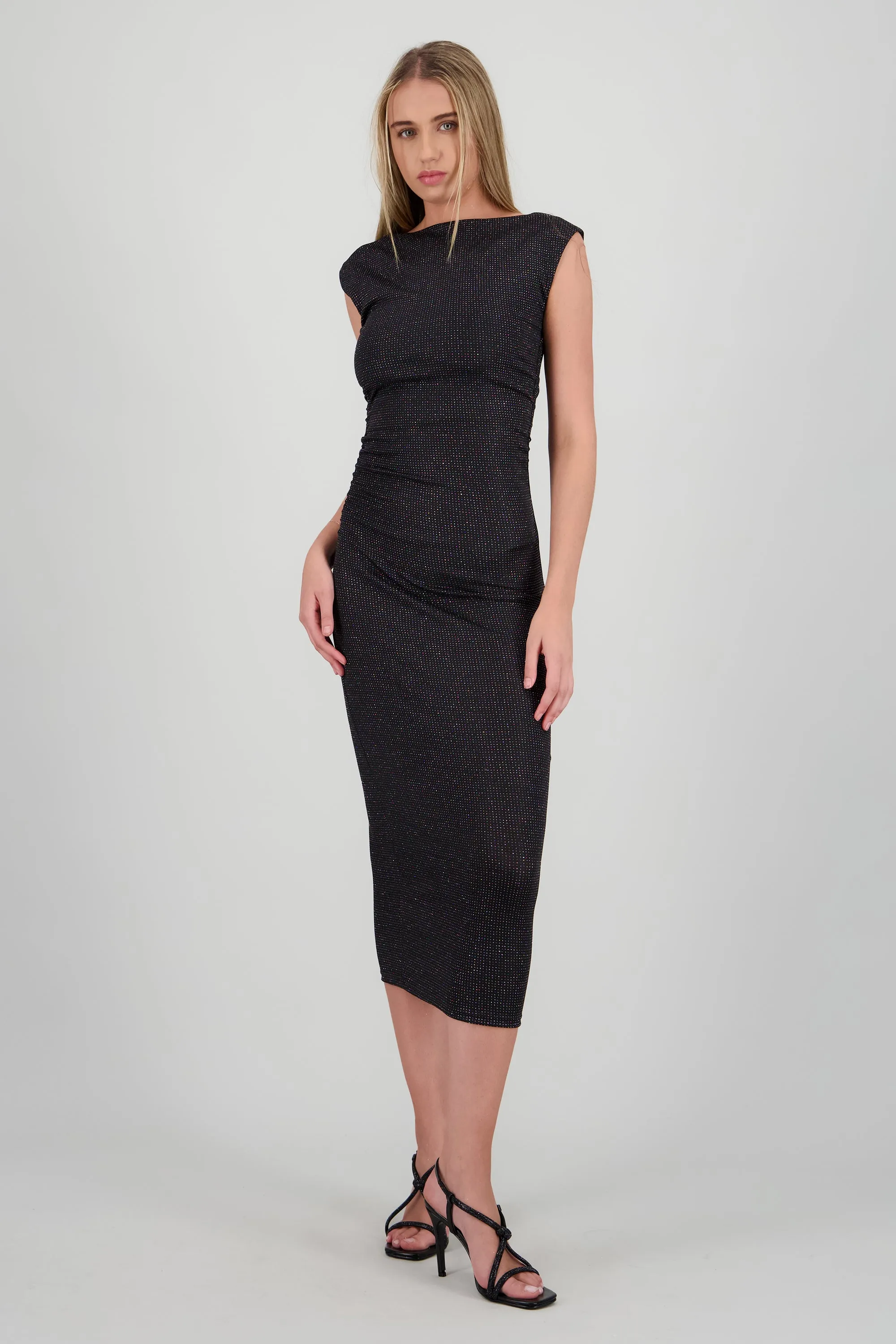 Vestido midi de brillos sin mangas sold by Shasa