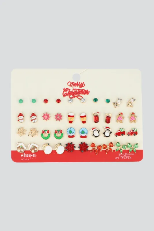 20 PR ARETES NAVIDEÑOS MIX sold by Shasa