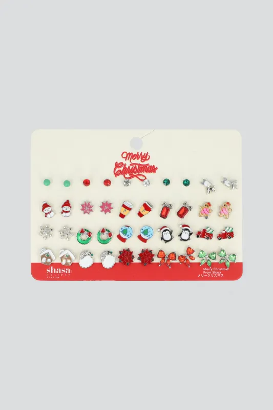 20 PR ARETES NAVIDEÑOS MIX sold by Shasa