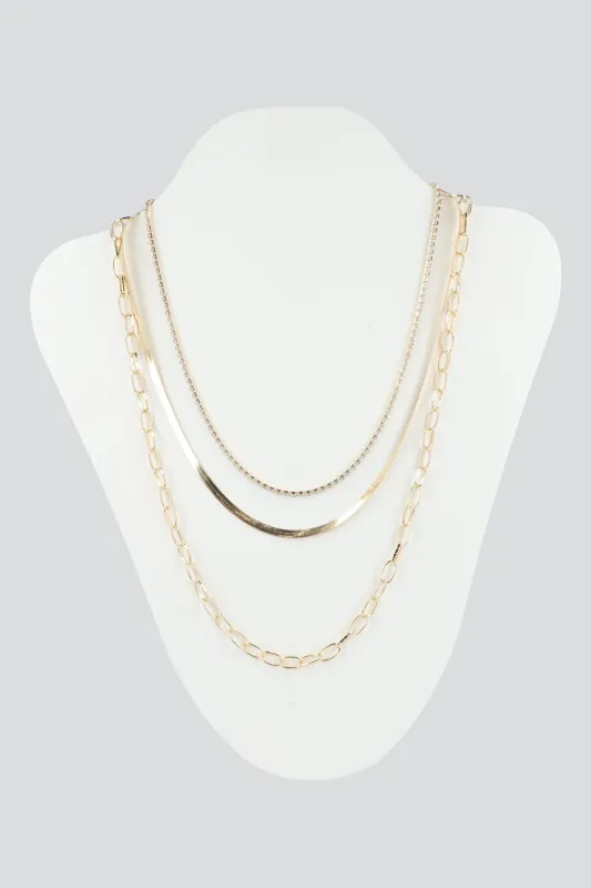 Collar 3 capas cadena plana sold by Shasa