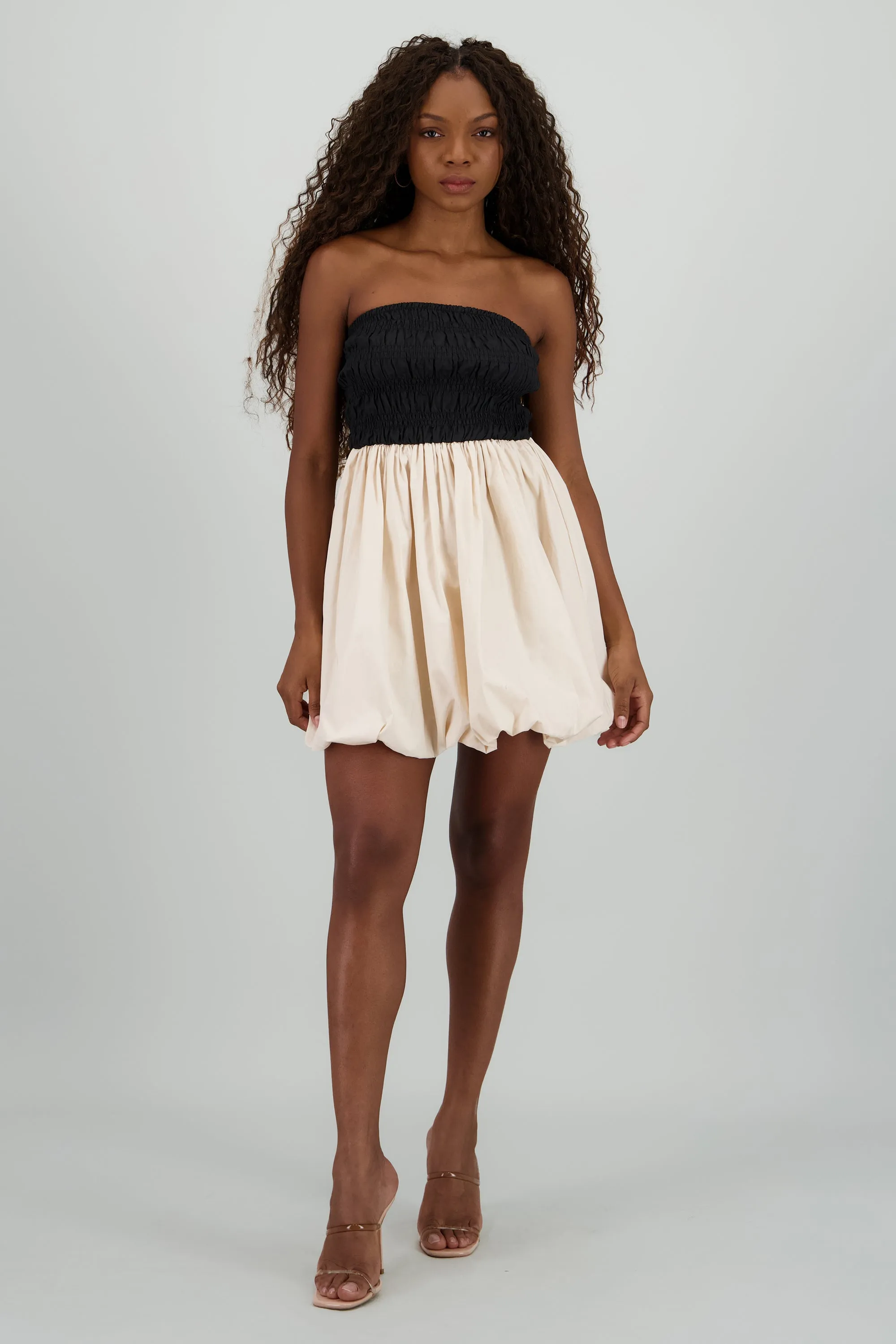 Vestido strapless buble contraste sold by Shasa