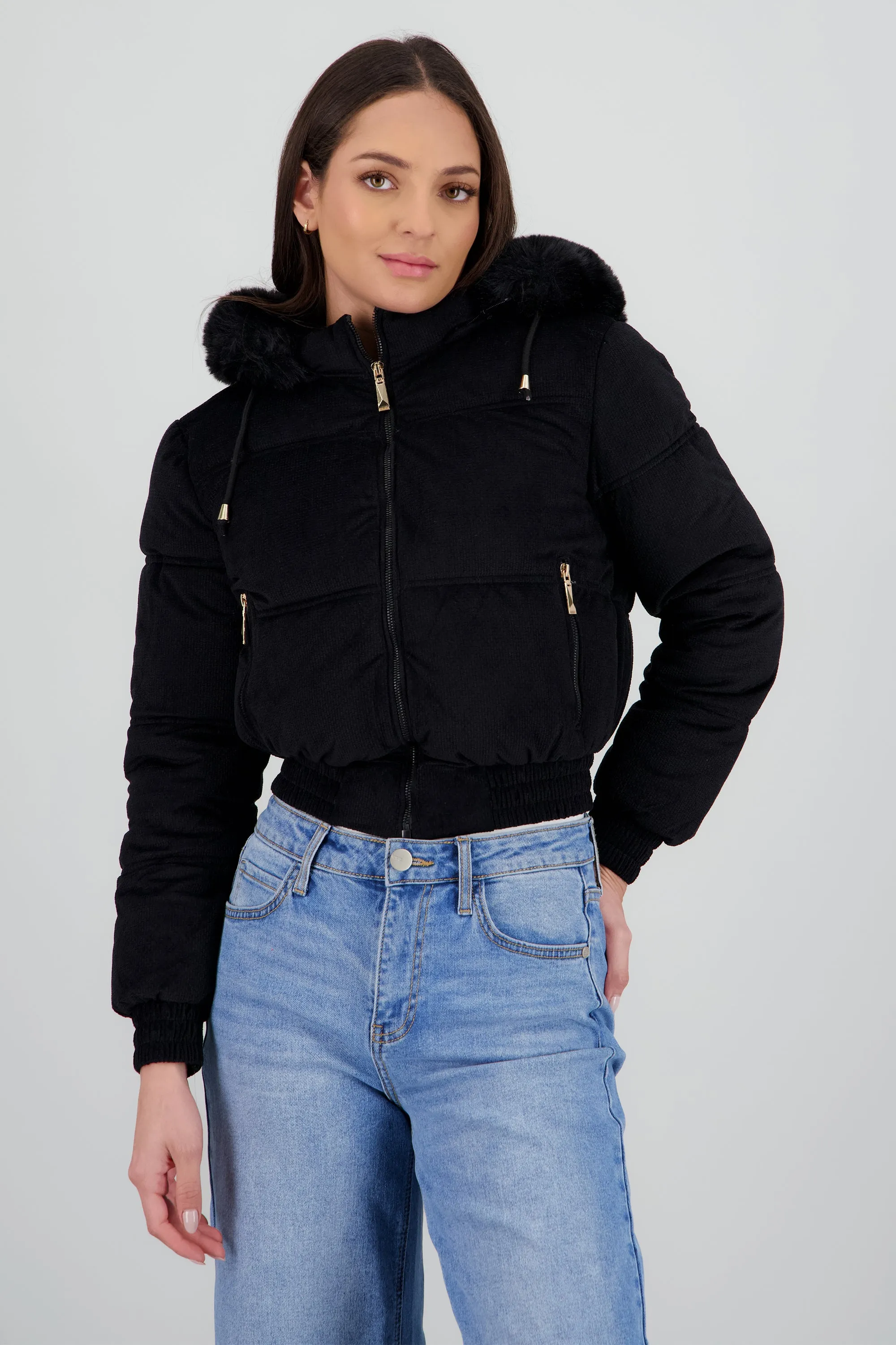 Chamarra puffer crop con gorro sold by Shasa product image thumbnail 2