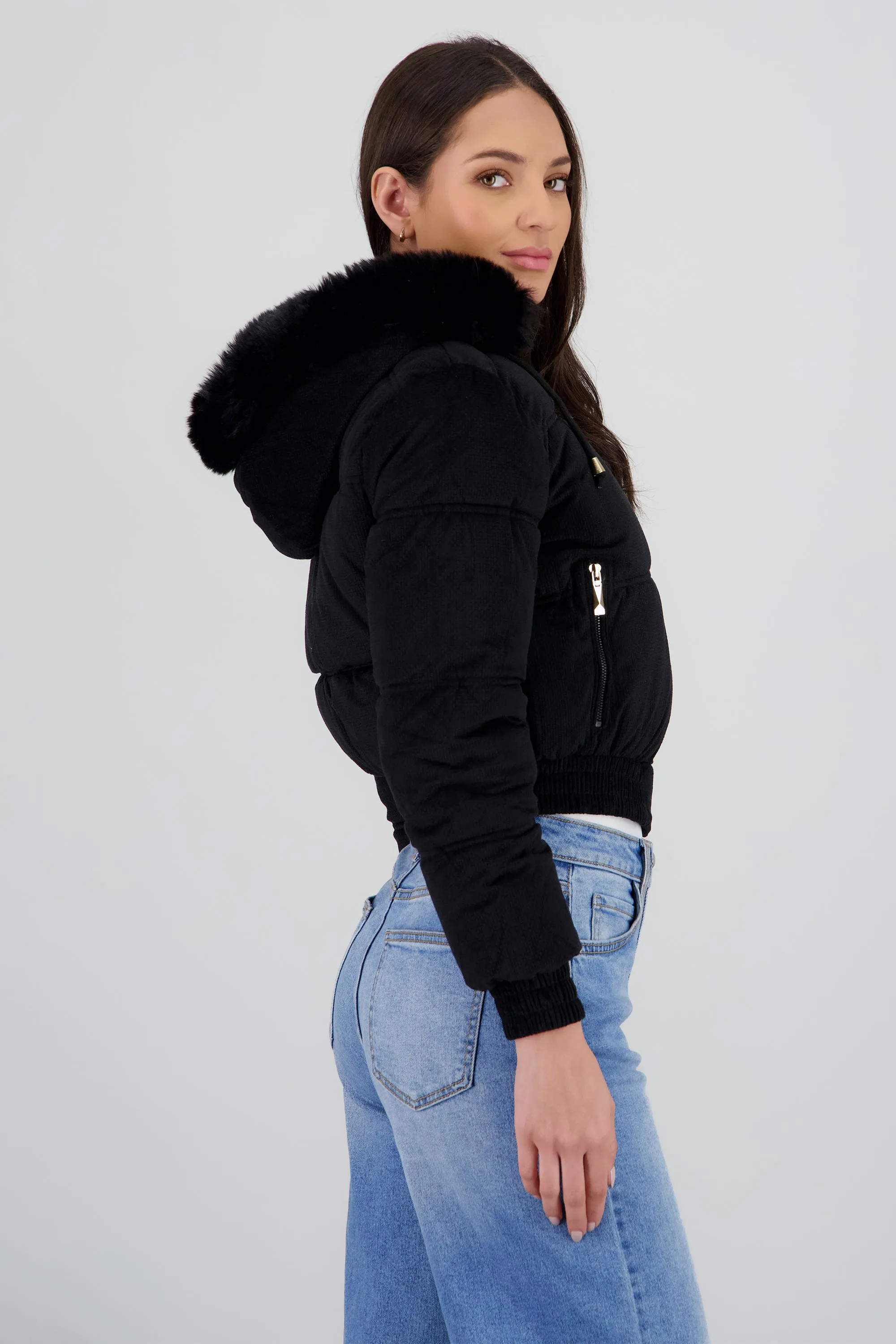 Chamarra puffer crop con gorro sold by Shasa product image thumbnail 3