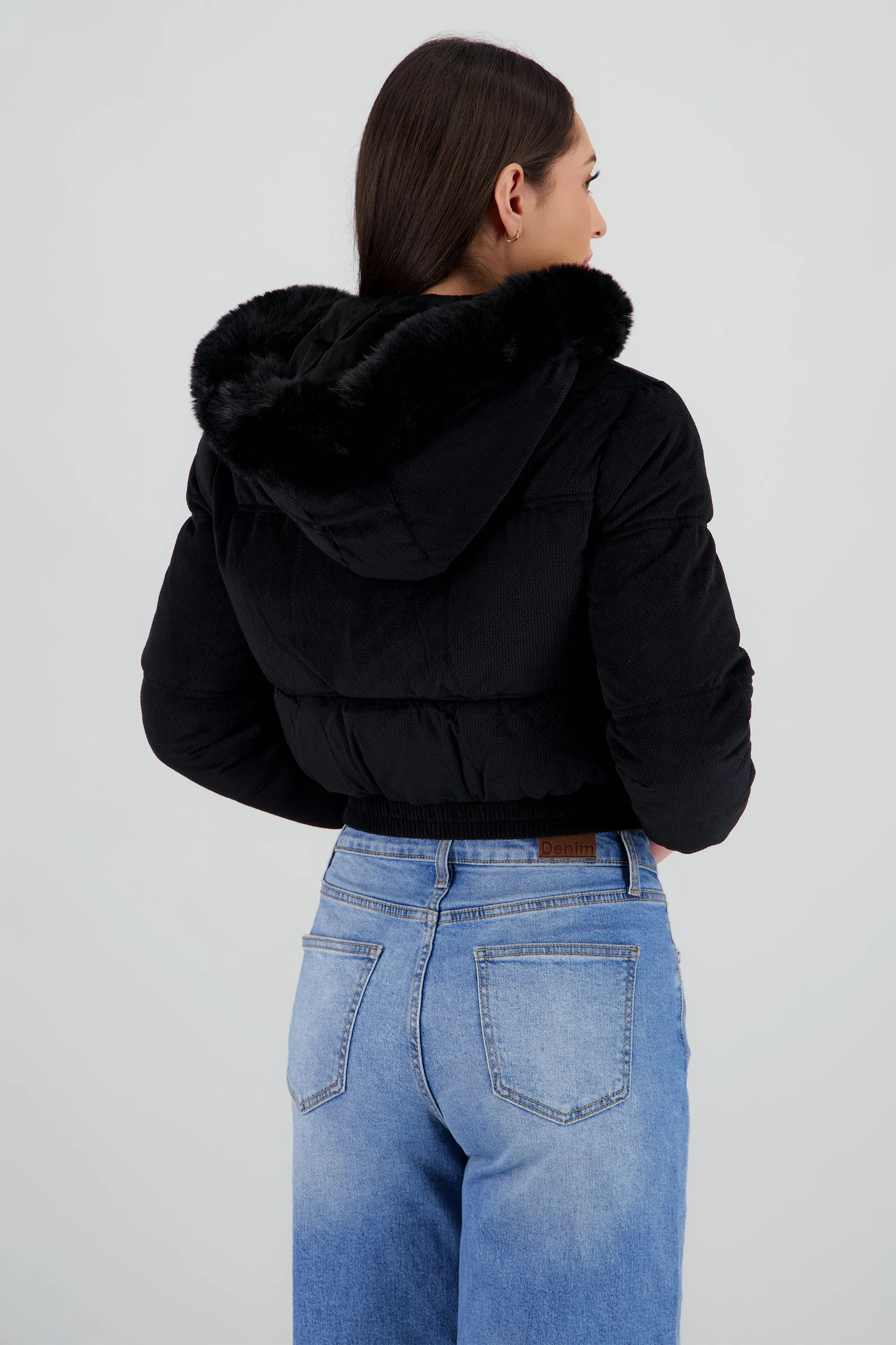 Chamarra puffer crop con gorro sold by Shasa product image thumbnail 4