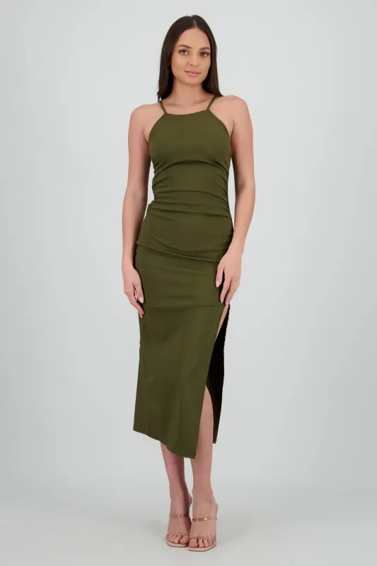 Vestido midi tirantes detalle drapeado sold by Shasa