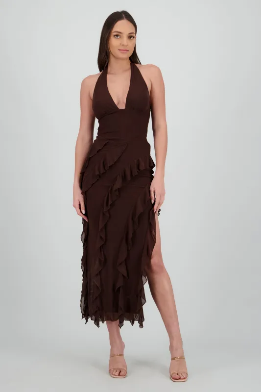 Vestido maxi halter olanes con varilla sold by Shasa