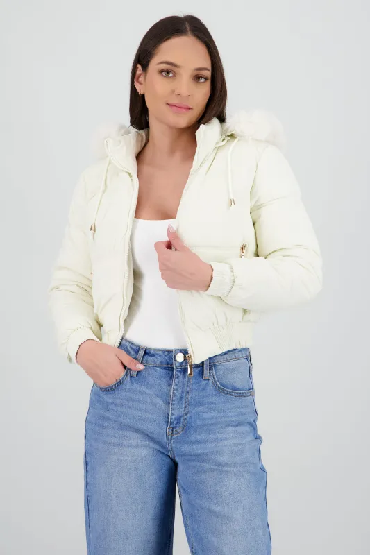 Chamarra puffer crop con gorro sold by Shasa