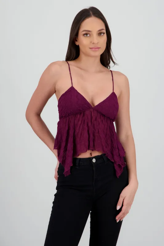 Top encaje asimetrico sold by Shasa