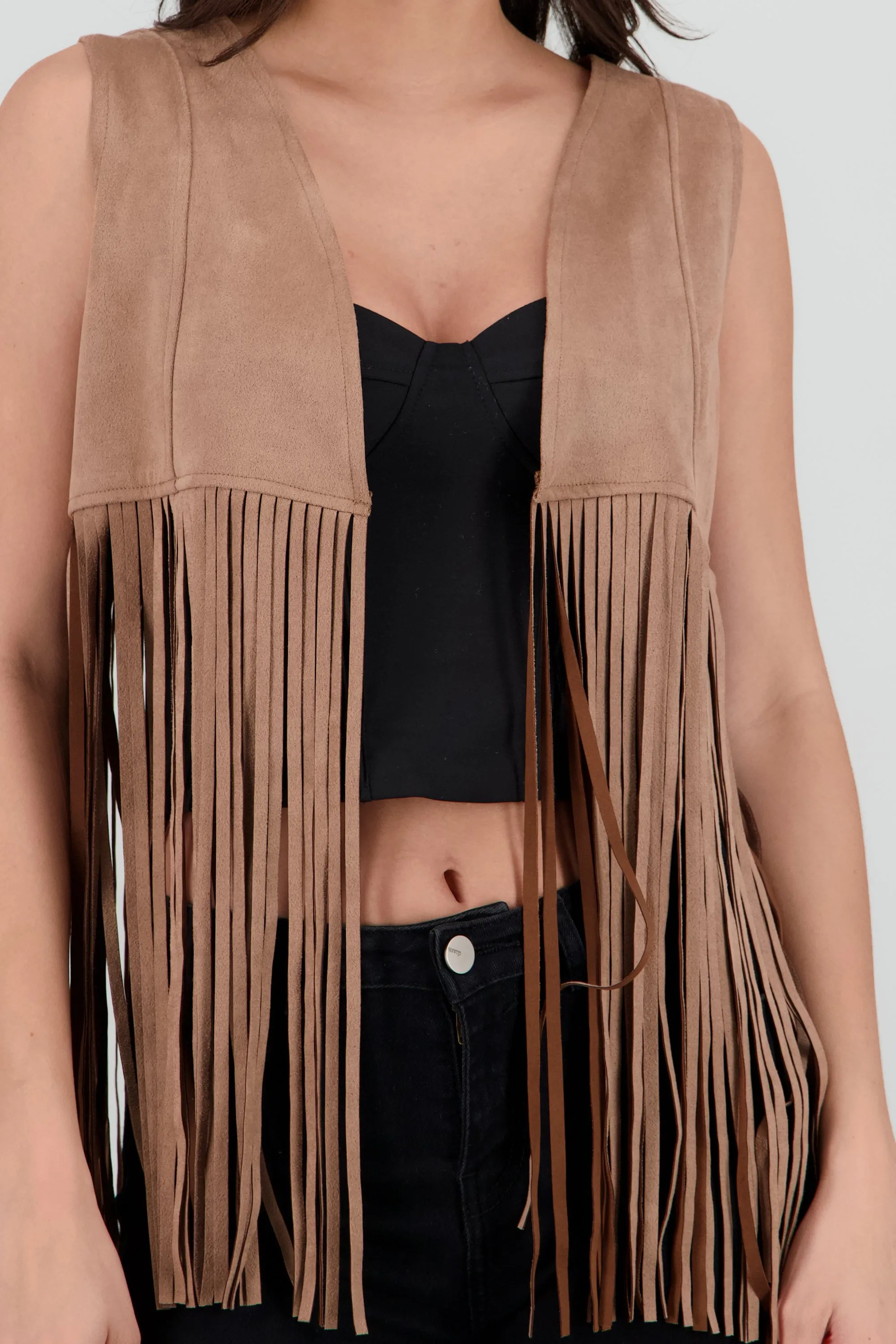 Chaleco liso suede detalle fringe sold by Shasa product image thumbnail 5