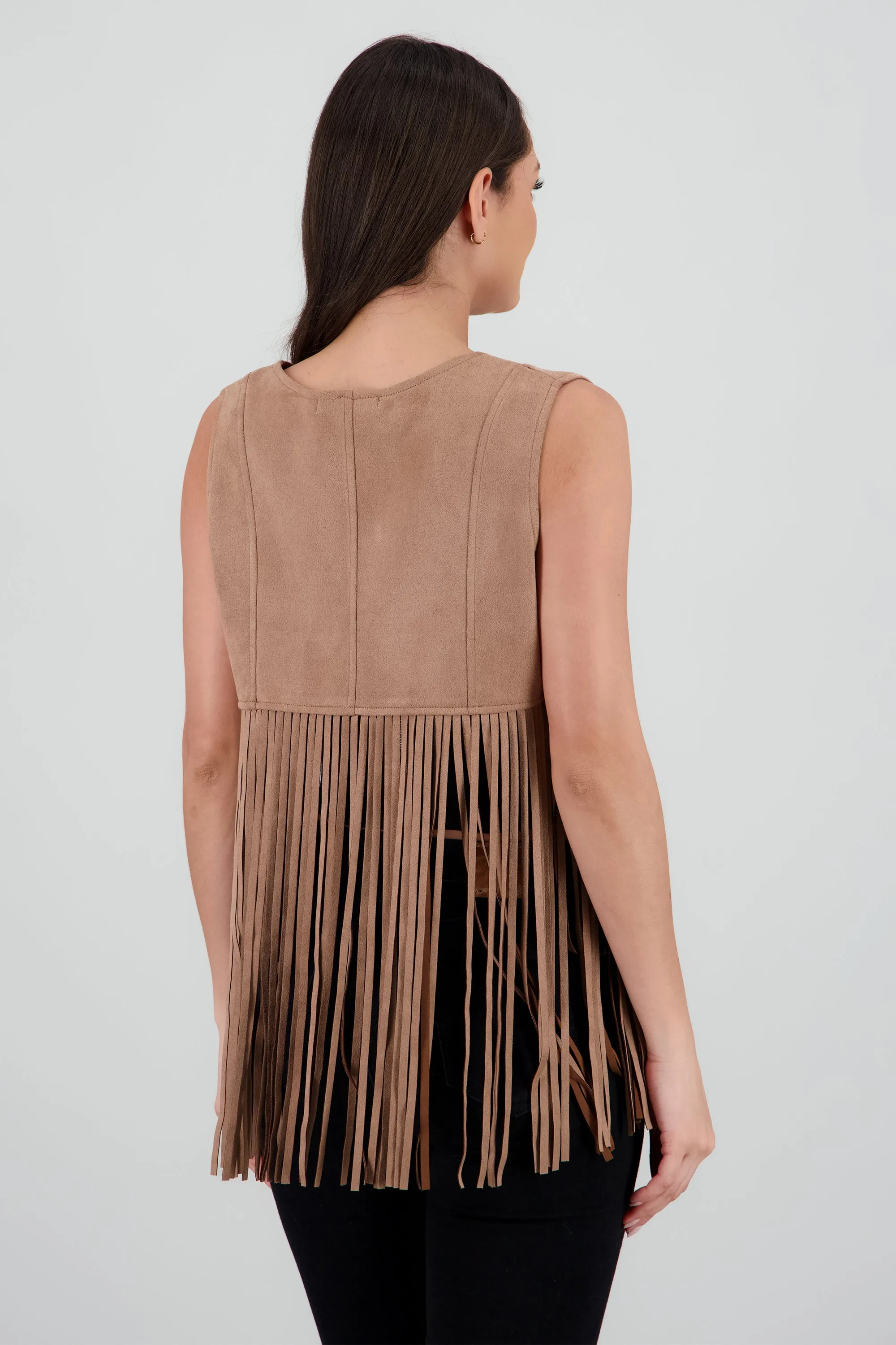 Chaleco liso suede detalle fringe sold by Shasa product image thumbnail 4