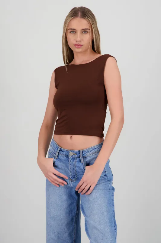 Top sin manga con espalda abierta sold by Shasa