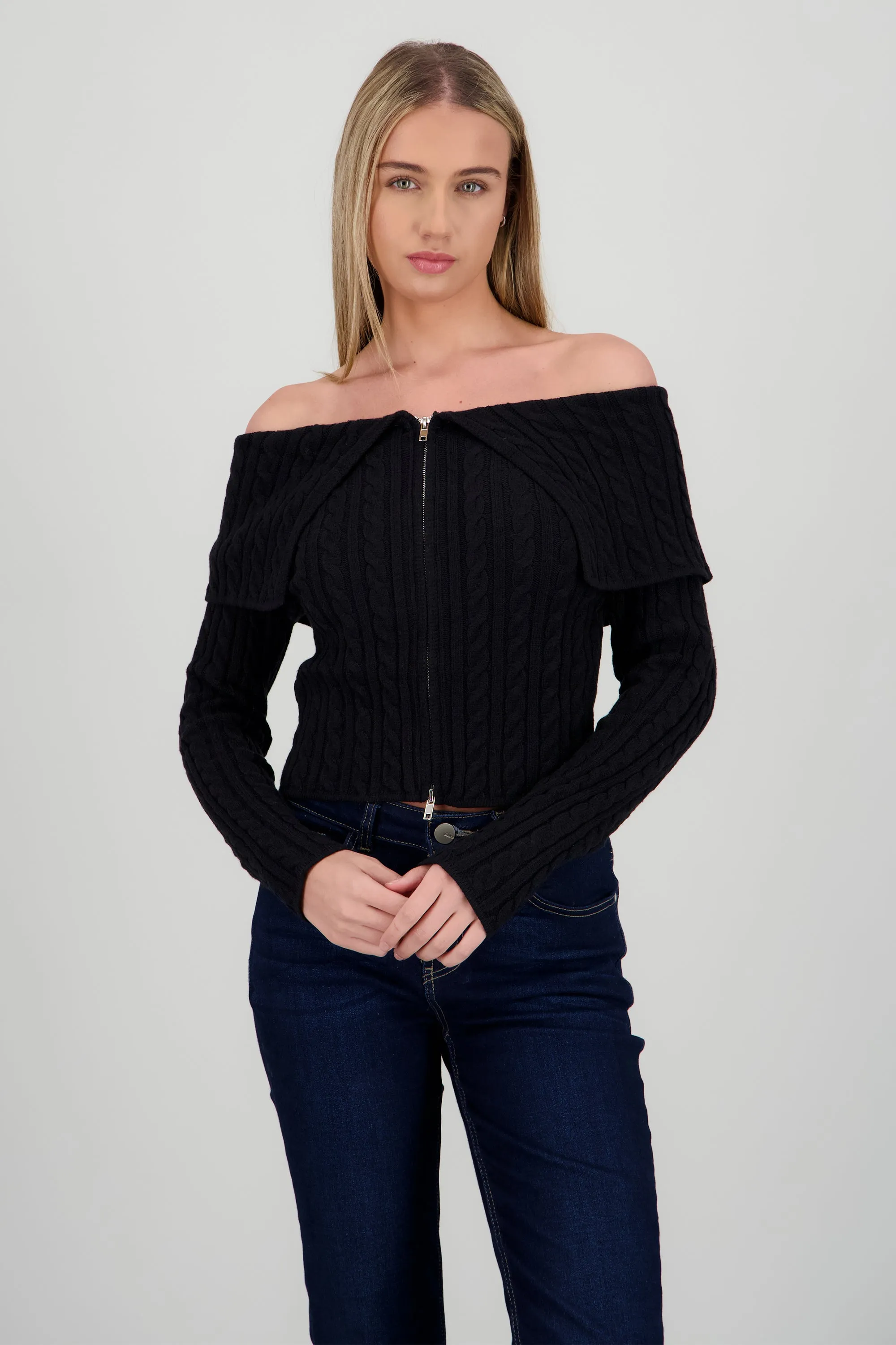 Cardigan hombros caidos sueter sold by Shasa product image thumbnail 2