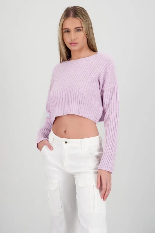 Sueter acanalado crop sold by Shasa