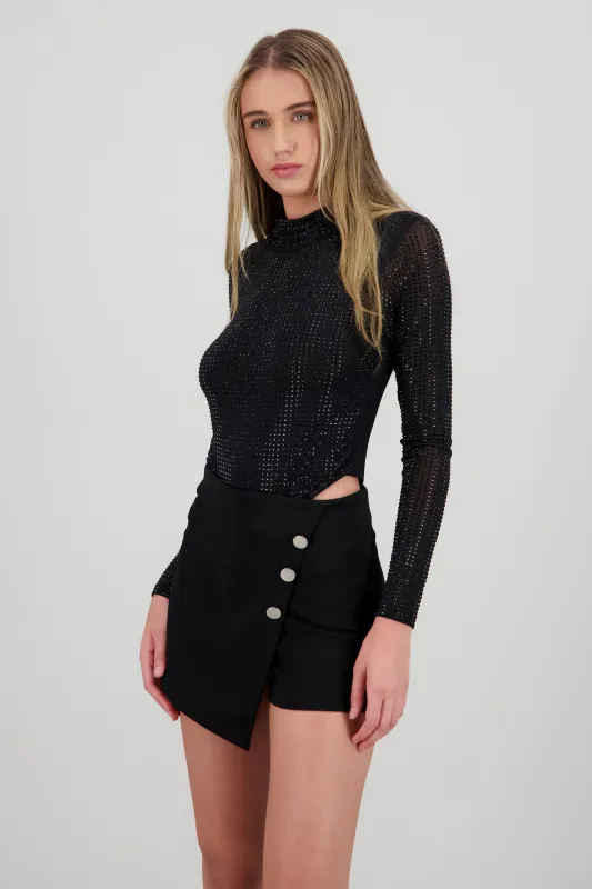 Bodysuit con brillos manga larga cuello alto sold by Shasa