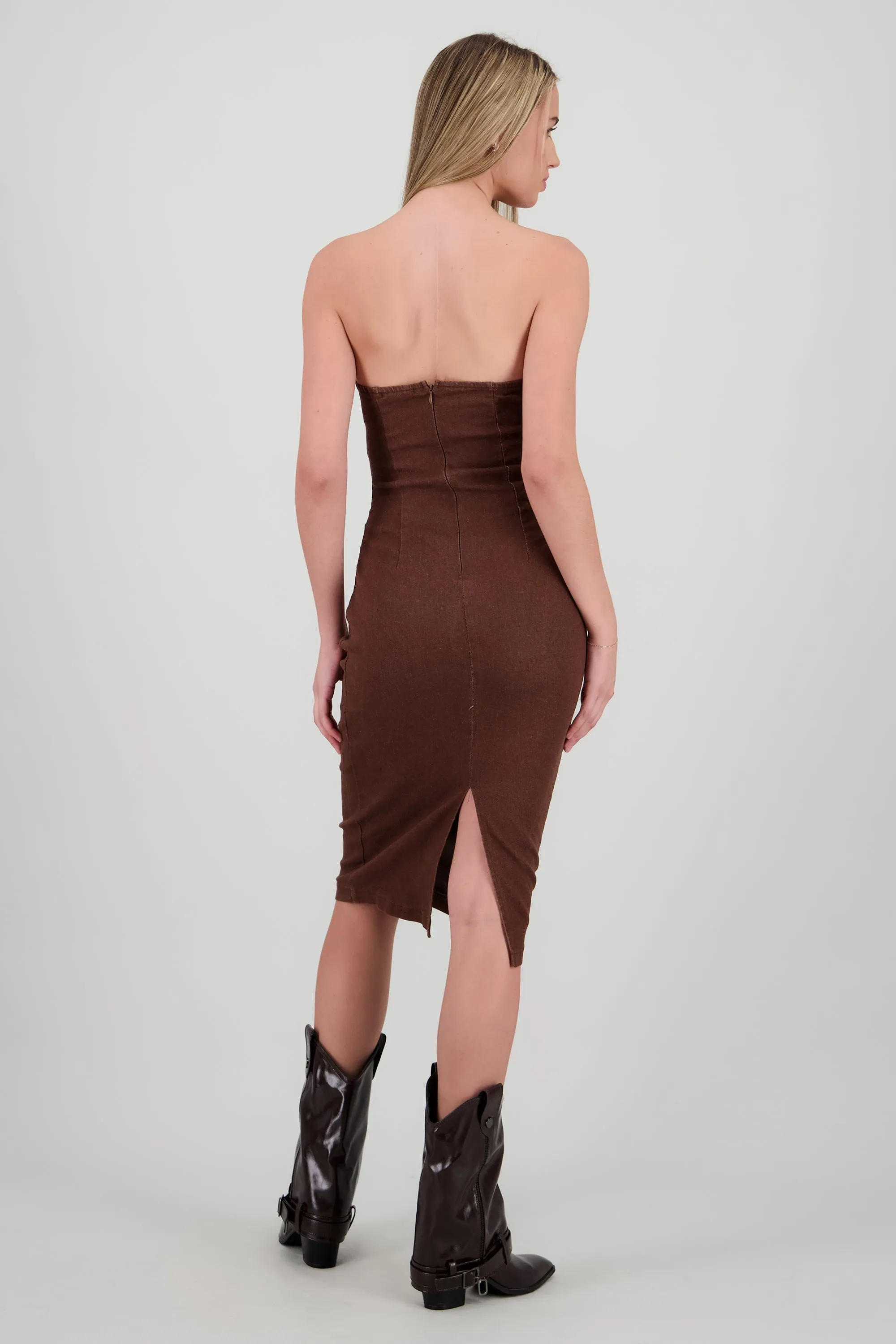 Vestido midi bandeau denim sold by Shasa product image thumbnail 4