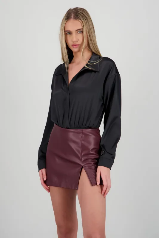 Bodysuit manga larga camisa satinada sold by Shasa