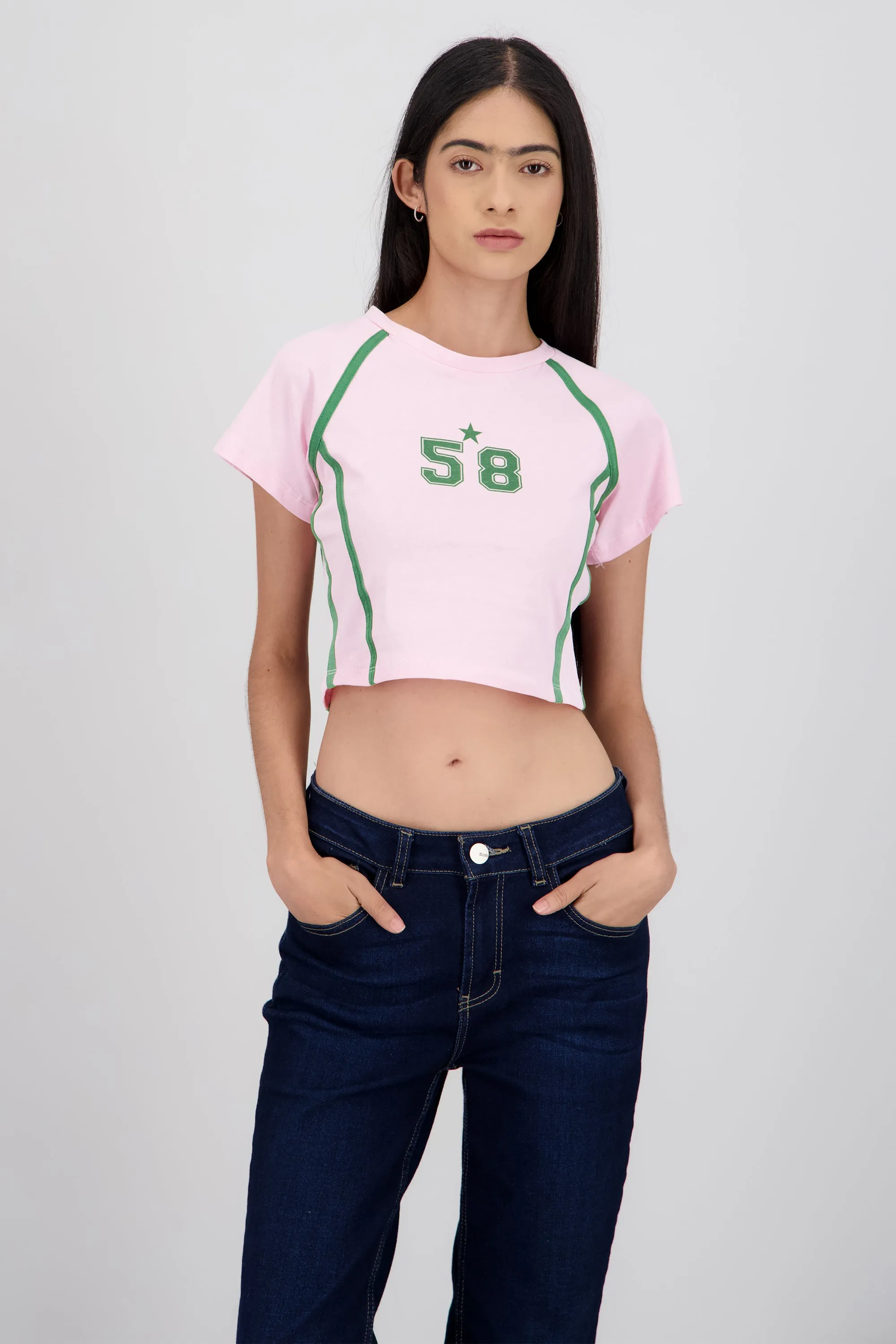 Playera contraste estampado sold by Shasa